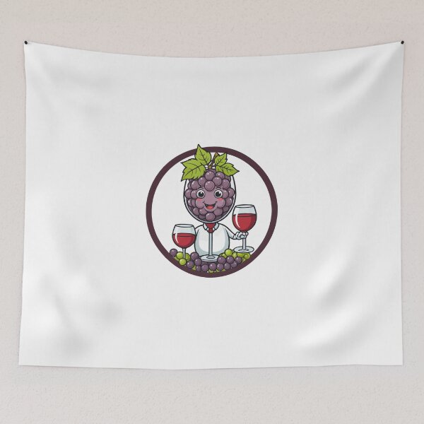 Item preview, Cute Wine Glass Character with Grapes Circular Badge Emblem – Wine lover gift designed and sold by michallechowicz.