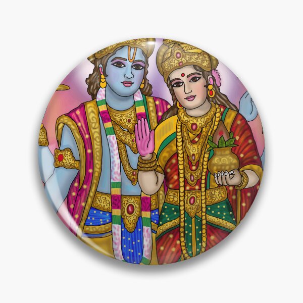 Item preview, Lakshmi Narayana Digital Drawing | Vishnu Lakshmi Hindu Deity Artwork designed and sold by Harshit_Digital_Arts.