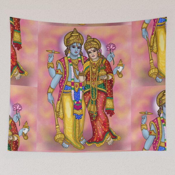 Item preview, Lakshmi Narayana Digital Drawing | Vishnu Lakshmi Hindu Deity Artwork designed and sold by Harshit_Digital_Arts.