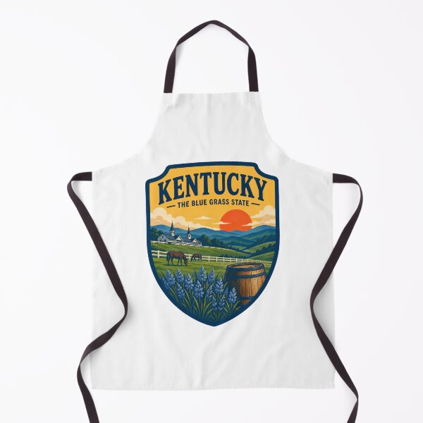 Item preview, Vintage Kentucky The Bluegrass State Horse Farm Sunset Badge designed and sold by LittleArij.