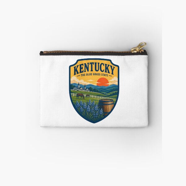 Item preview, Vintage Kentucky The Bluegrass State Horse Farm Sunset Badge designed and sold by LittleArij.