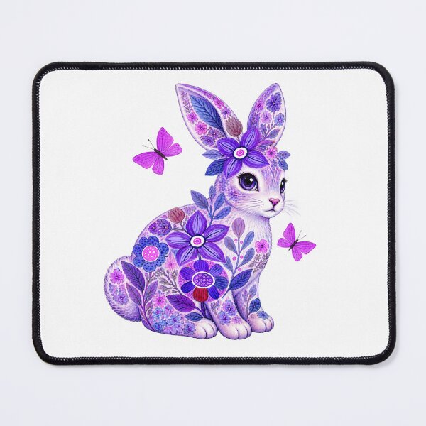 Item preview, Purple Floral Rabbit Botanical Watercolor Bunny designed and sold by reezorrrr.