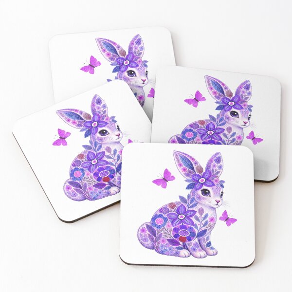 Item preview, Purple Floral Rabbit Botanical Watercolor Bunny designed and sold by reezorrrr.