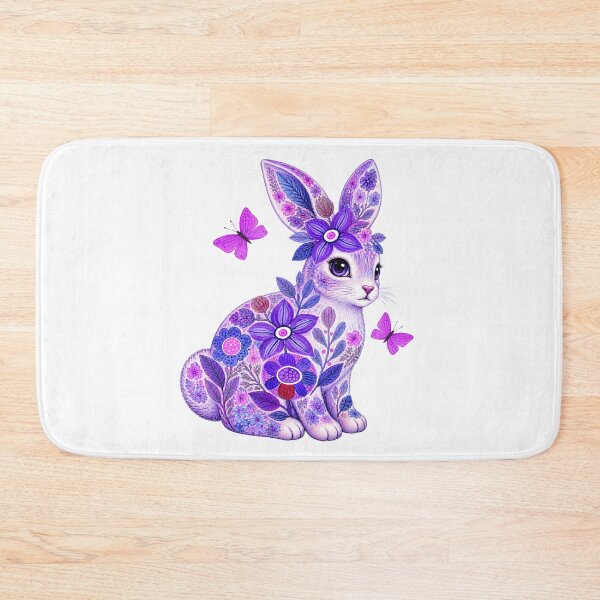 Item preview, Purple Floral Rabbit Botanical Watercolor Bunny designed and sold by reezorrrr.