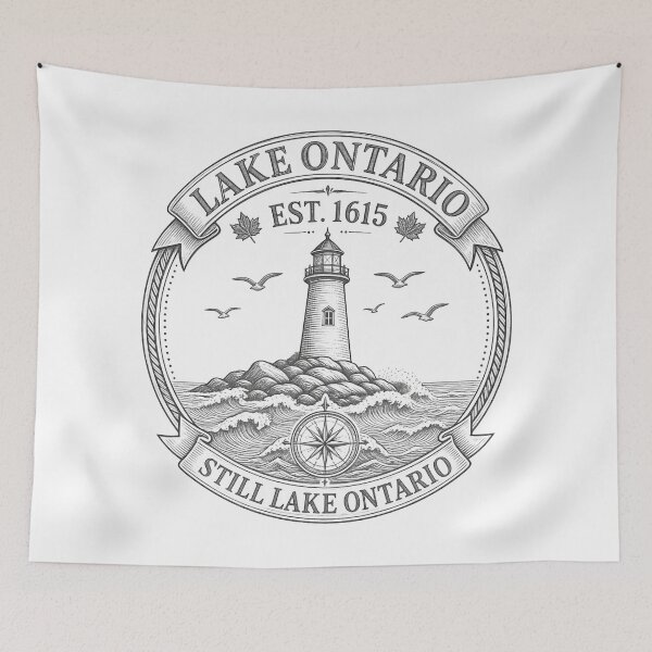 Item preview, Lake Ontario Still Lake Ontario Vintage Lake Design for Great Lakes Lovers designed and sold by Teetreasure2.