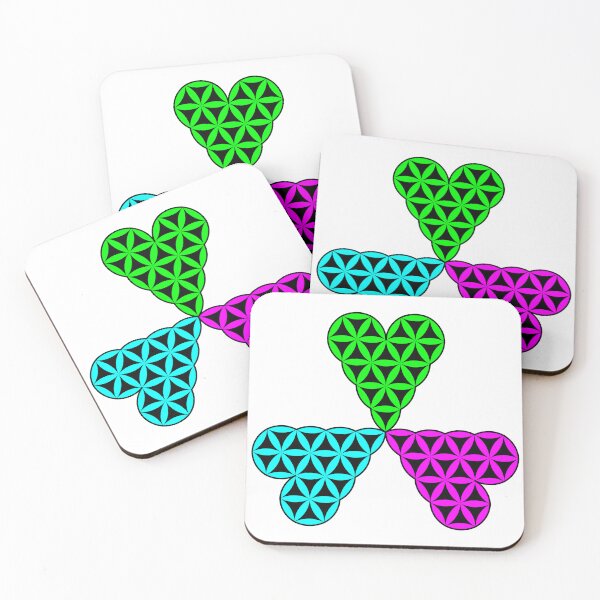 Item preview,  Sacred Flower of Three Hearts, 2D-Colorful. designed and sold by iSacredGeometry.