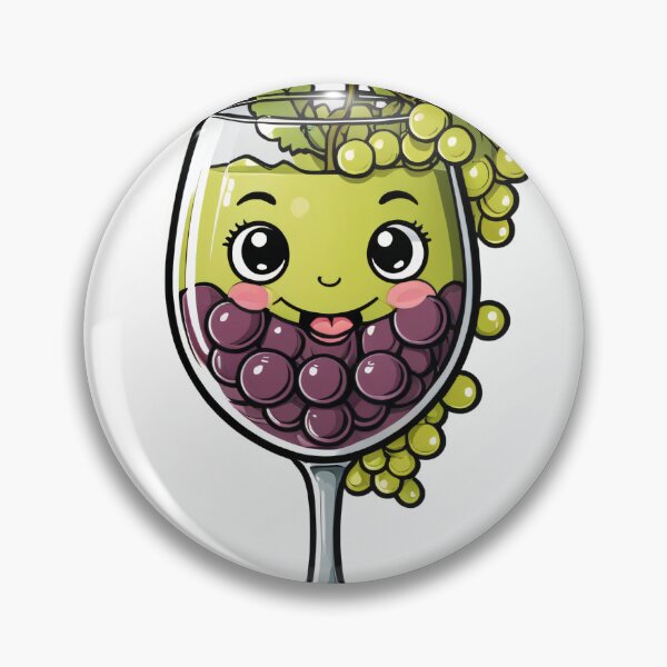 Item preview, Cute Wine Glass Character with Grapes Hand-Drawn Sketch Style – Wine lover gift designed and sold by michallechowicz.