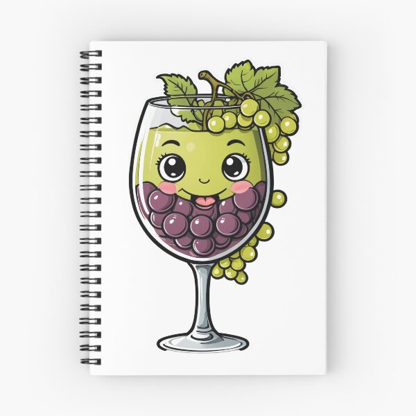 Item preview, Cute Wine Glass Character with Grapes Hand-Drawn Sketch Style – Wine lover gift designed and sold by michallechowicz.