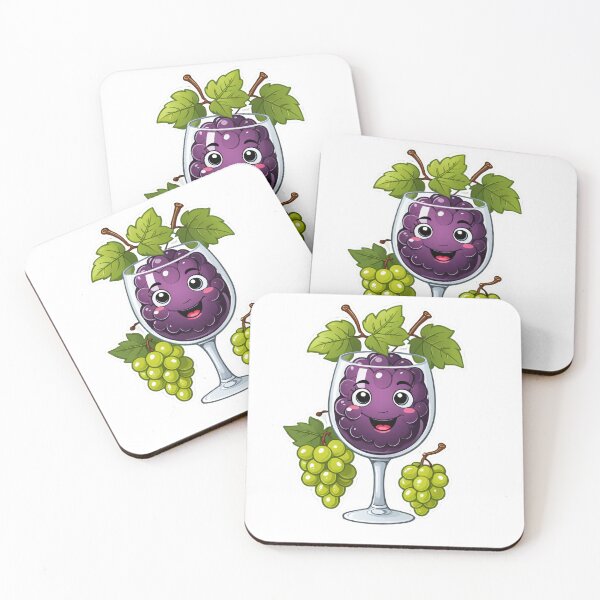 Item preview, Cute Wine Glass Character with Grapes Chrome Metallic 3D – Wine lover gift designed and sold by michallechowicz.