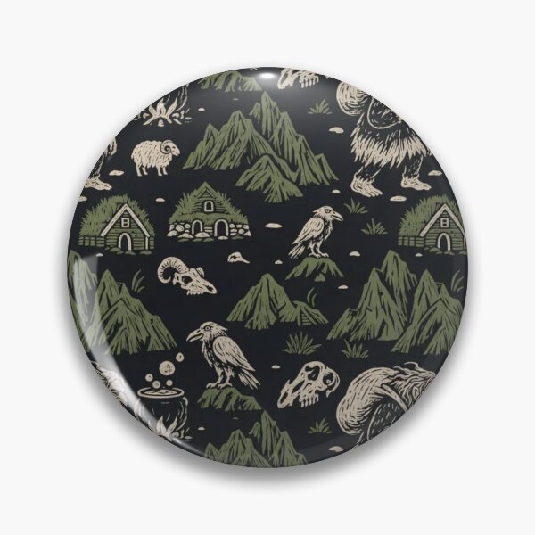 Item preview, Gryla Cauldron and Basalt Repeat | Icelandic Ogress Folklore Winter Pattern designed and sold by StickyGuys.