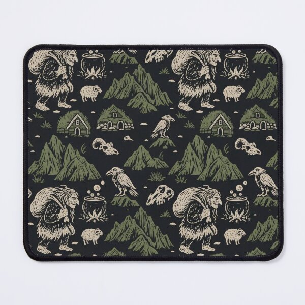 Item preview, Gryla Cauldron and Basalt Repeat | Icelandic Ogress Folklore Winter Pattern designed and sold by StickyGuys.