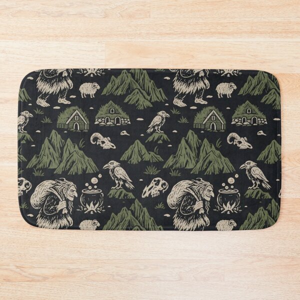 Item preview, Gryla Cauldron and Basalt Repeat | Icelandic Ogress Folklore Winter Pattern designed and sold by StickyGuys.
