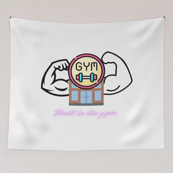 Item preview, Built In The Gym Neon Style Fitness Motivation Graphic designed and sold by Varkajia.