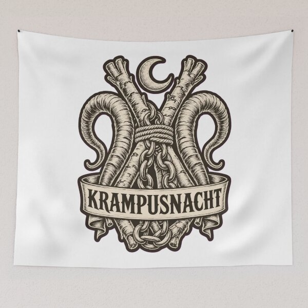 Artikelvorschau, Gruss vom Krampus Postkarte Wiederholung | Antikes österreichisches Weihnachtsteufelmuster entworfen und verkauft von StickyGuys.