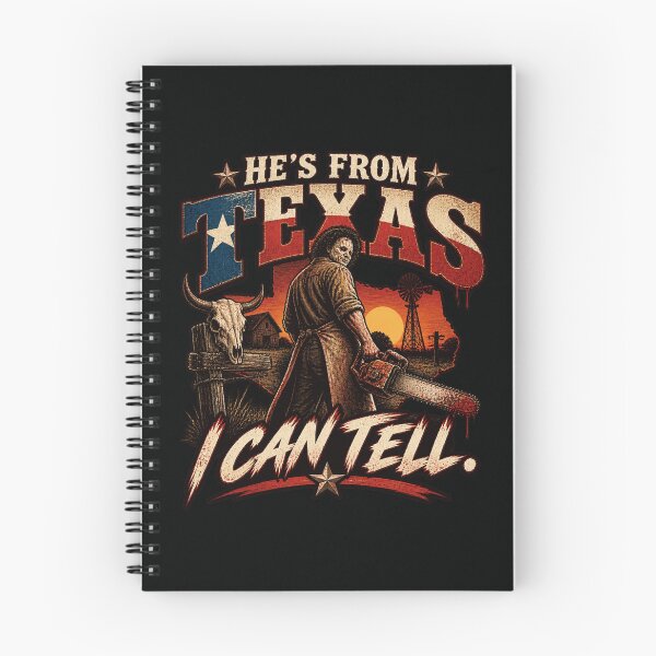 Item preview, He's From Texas I Can Tell | Texas Chainsaw Horror Halloween Western Graphic designed and sold by first-shirt ⭐ ⭐ ⭐ ⭐ ⭐.