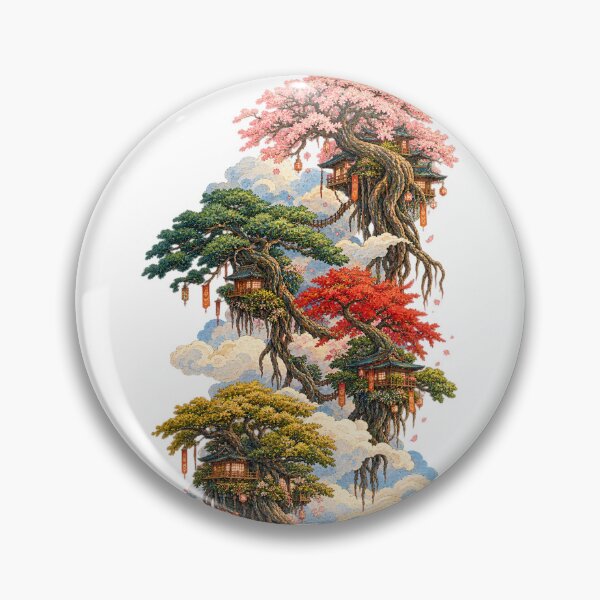 Item preview, Floating Japanese Houses – Enchanted Tree Villages in the Clouds designed and sold by Substance_life.