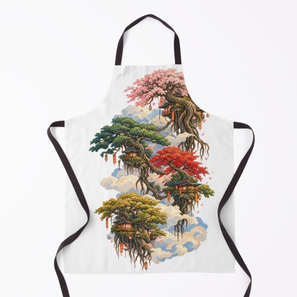 Item preview, Floating Japanese Houses – Enchanted Tree Villages in the Clouds designed and sold by Substance_life.