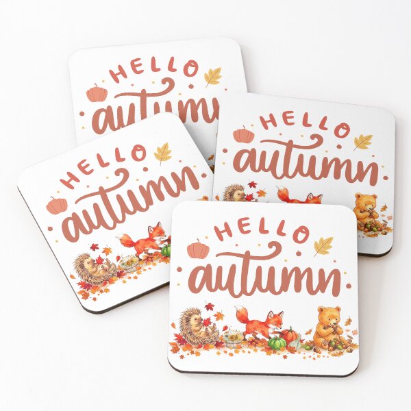 Item preview, Hello Autumn: Cute Fall Animals and Leaves Design designed and sold by VibranPalette.