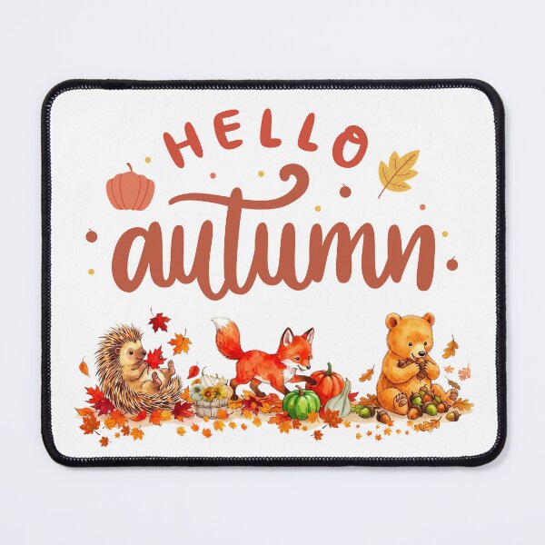 Item preview, Hello Autumn: Cute Fall Animals and Leaves Design designed and sold by VibranPalette.
