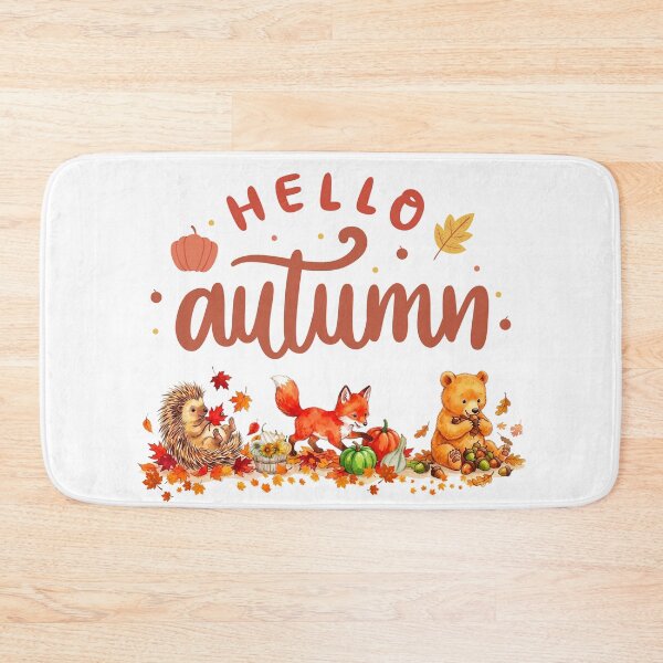 Item preview, Hello Autumn: Cute Fall Animals and Leaves Design designed and sold by VibranPalette.