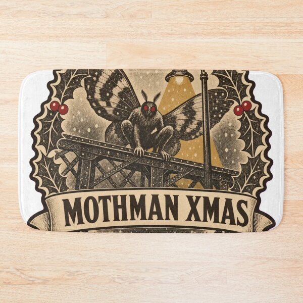 Item preview, Mothman Xmas Sighting Card | Retro Cryptid Christmas Slogan designed and sold by StickyGuys.