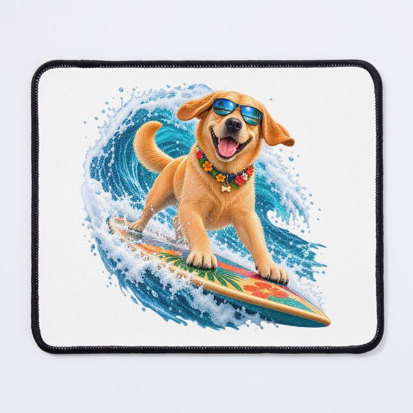 Item preview, Happy Labrador Surfing Tropical Wave – Summer Dog Surf Adventure designed and sold by builtforyou.