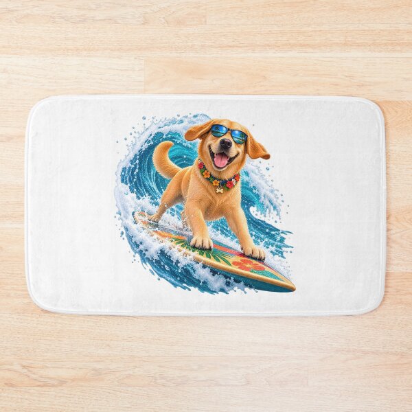Item preview, Happy Labrador Surfing Tropical Wave – Summer Dog Surf Adventure designed and sold by builtforyou.