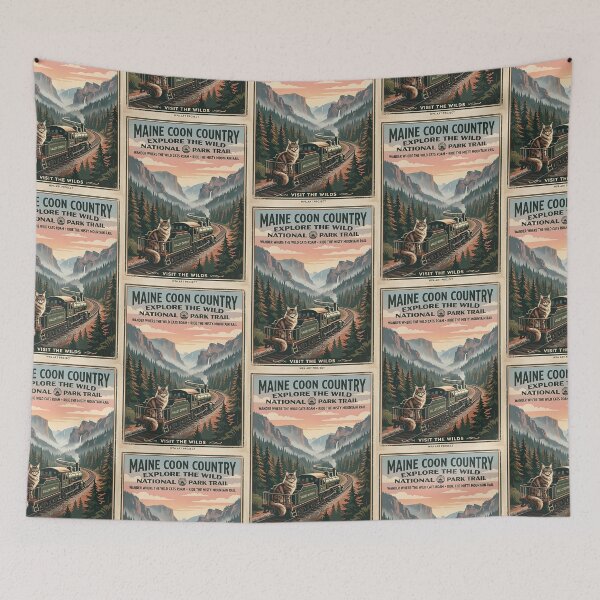 Item preview, Maine Coon Train Journey designed and sold by PictoVibe.