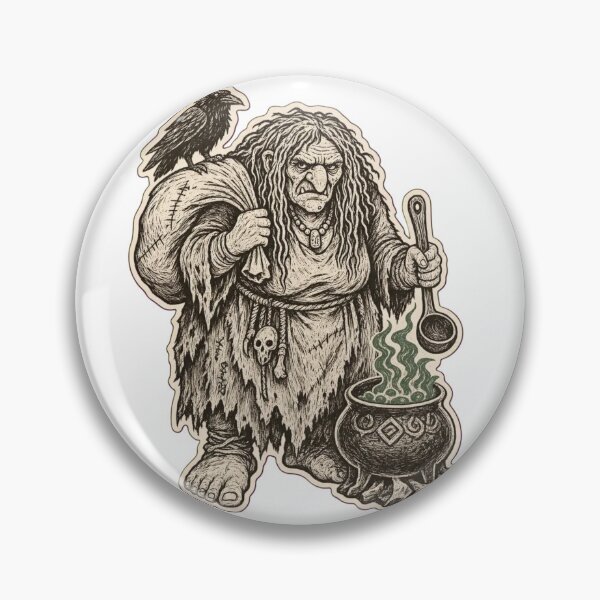 Item preview, Gryla Sack and Cauldron | Icelandic Ogress Folklore Woodcut Die Cut designed and sold by StickyGuys.