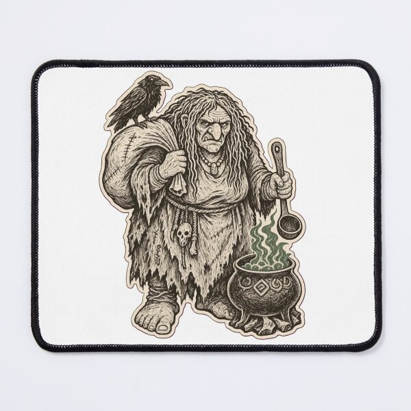 Item preview, Gryla Sack and Cauldron | Icelandic Ogress Folklore Woodcut Die Cut designed and sold by StickyGuys.