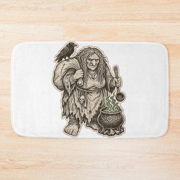 Item preview, Gryla Sack and Cauldron | Icelandic Ogress Folklore Woodcut Die Cut designed and sold by StickyGuys.