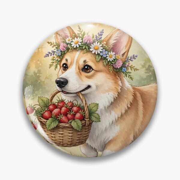 Item preview, Strawberry Corgi designed and sold by Meow Meadows.
