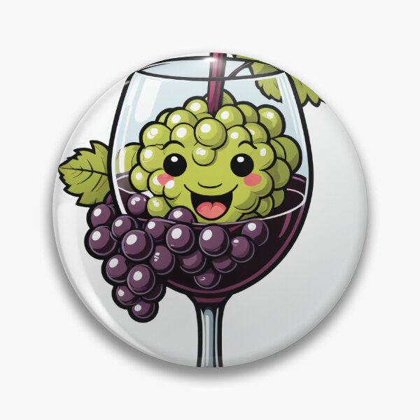 Item preview, Cute Wine Glass Character with Grapes Pop Art Halftone Style – Wine lover gift designed and sold by michallechowicz.