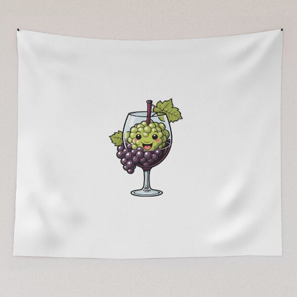 Item preview, Cute Wine Glass Character with Grapes Pop Art Halftone Style – Wine lover gift designed and sold by michallechowicz.