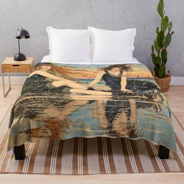 Item preview, Vintage Beach Wall Art, Girls by the Sea, Nell Brinkley Art Nouveau Illustration designed and sold by RickE.