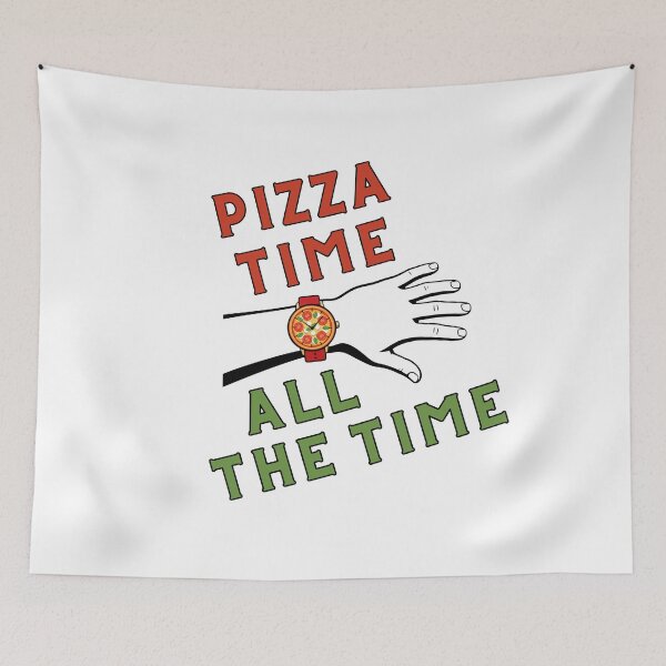 Item preview, Pizza Time All The Time - Funny Pizza Clock Hand  designed and sold by Shedronpanda.