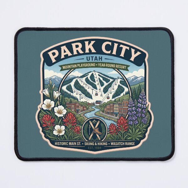 Item preview, Vintage Park City Utah Ski Resort Mountain Hiking Badge designed and sold by LittleArij.