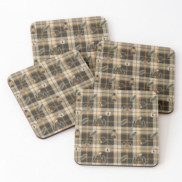 Item preview, Cabincore Lantern Wool Plaid | Cozy Winter Cabin Repeat Pattern designed and sold by StickyGuys.