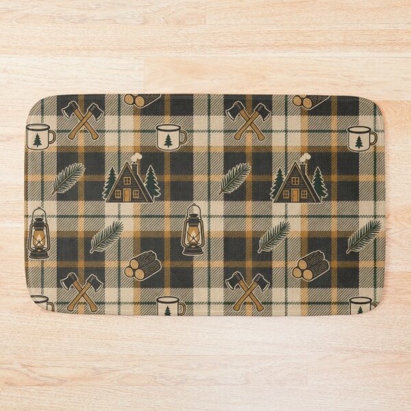 Item preview, Cabincore Lantern Wool Plaid | Cozy Winter Cabin Repeat Pattern designed and sold by StickyGuys.