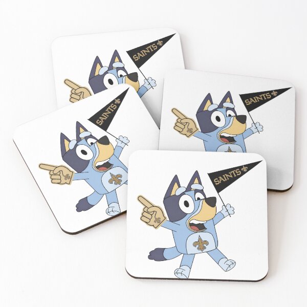 Item preview,  Bluey Character with Saints Flag and Foam Finger designed and sold by Odd-Rainbow-Ink.