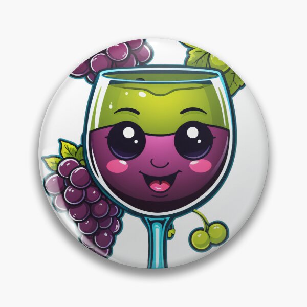 Item preview, Cute Wine Glass Character with Grapes Neon Glow Dark Style – Wine lover gift designed and sold by michallechowicz.