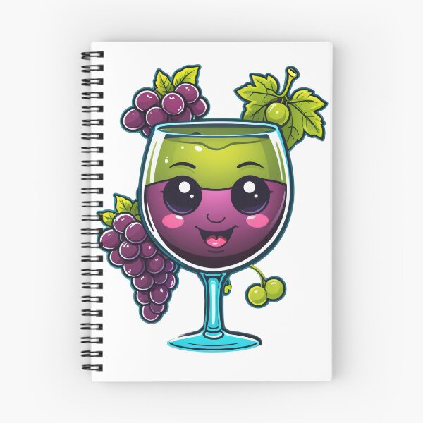 Item preview, Cute Wine Glass Character with Grapes Neon Glow Dark Style – Wine lover gift designed and sold by michallechowicz.