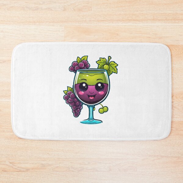 Item preview, Cute Wine Glass Character with Grapes Neon Glow Dark Style – Wine lover gift designed and sold by michallechowicz.