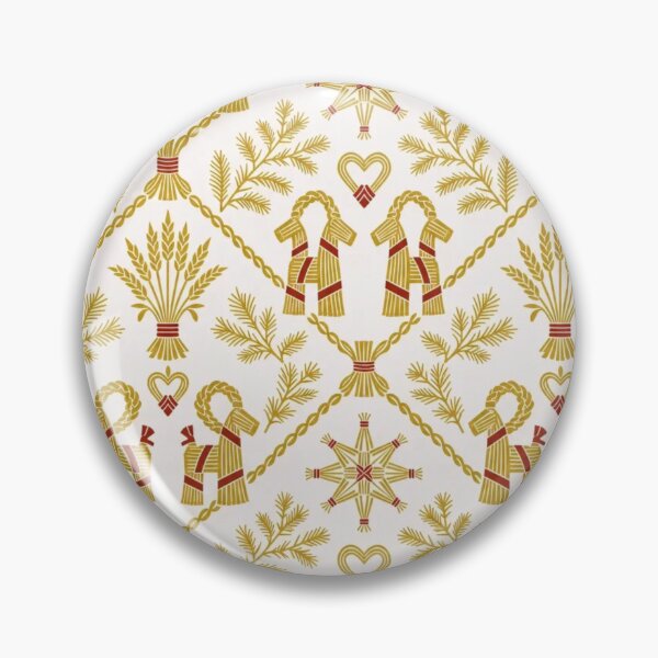 Item preview, Yule Goat Julbock Straw Damask | Scandinavian Nordic Christmas Repeat Pattern designed and sold by StickyGuys.