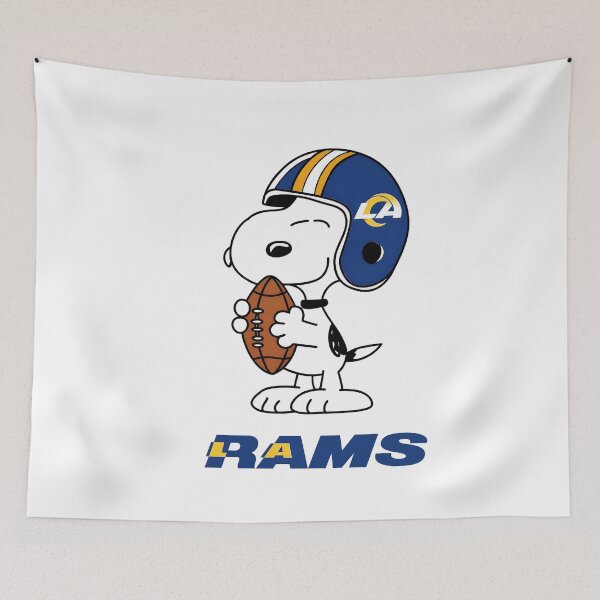 Item preview, Snoopy Rams Football Helmet designed and sold by Odd-Rainbow-Ink.