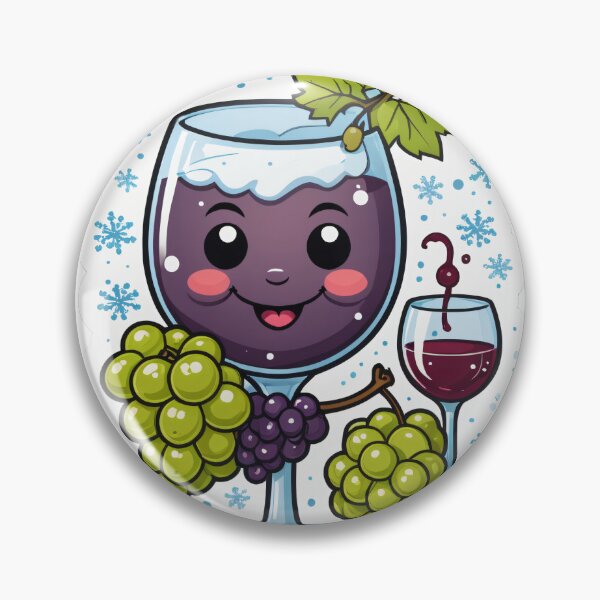 Item preview, Cute Wine Glass Character with Grapes Winter Holiday Style – Wine lover gift designed and sold by michallechowicz.