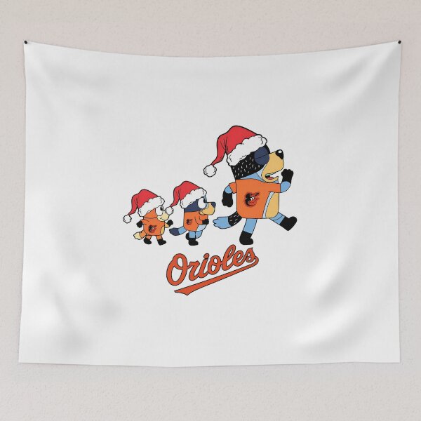 Item preview, Bluey Characters in Santa Hats and Orioles  designed and sold by Odd-Rainbow-Ink.