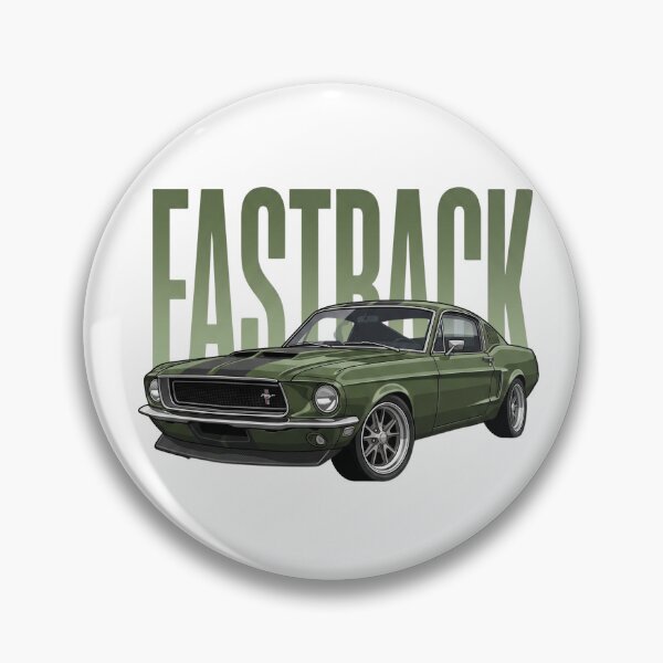 Item preview, Dark Green 1968 Ford Mustang Fastback Classic Muscle Car Vector Art designed and sold by Motorline44.