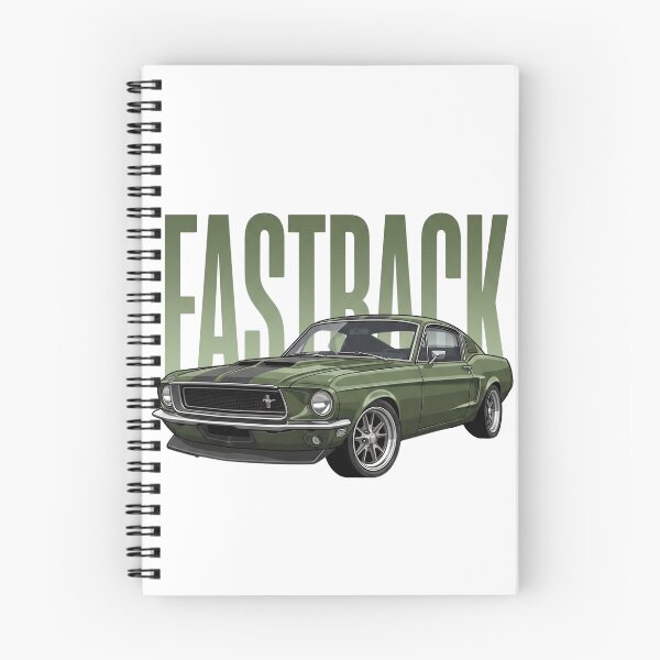 Item preview, Dark Green 1968 Ford Mustang Fastback Classic Muscle Car Vector Art designed and sold by Motorline44.