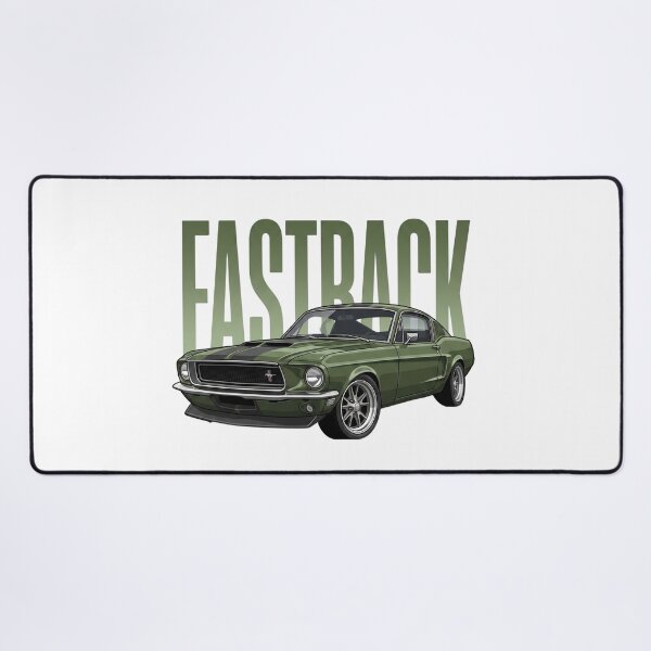 Item preview, Dark Green 1968 Ford Mustang Fastback Classic Muscle Car Vector Art designed and sold by Motorline44.